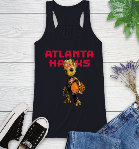 Atlanta Hawks NBA Basketball Groot Marvel Guardians Of The Galaxy Racerback Tank 10