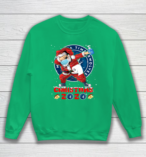 Minnesota Timberwolves Funny Santa Claus Dabbing Christmas 2020 NBA Sweatshirt 5