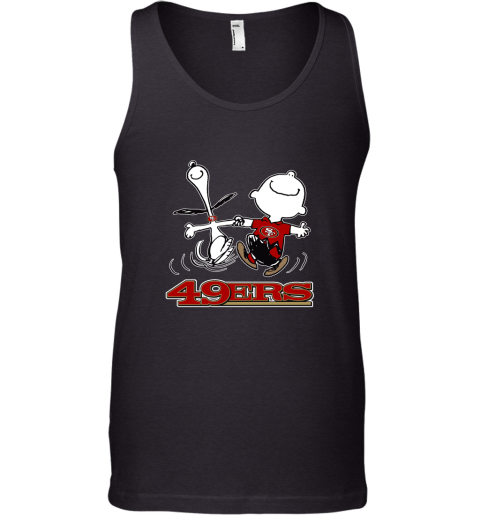 Snoopy And Charlie Brown Happy San Francisco 49ers Fans Tank Top