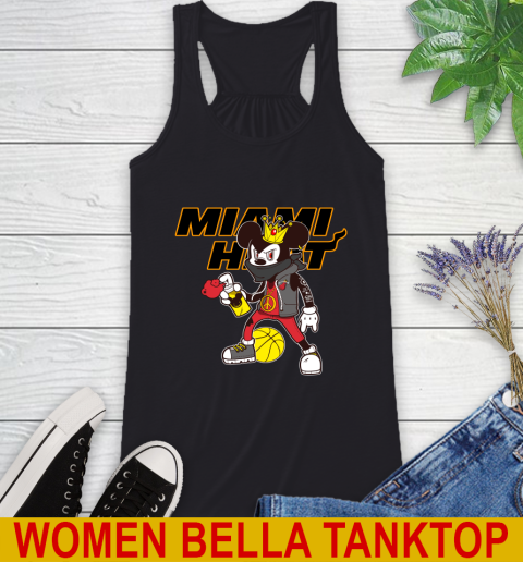 Miami Heat NBA Basketball Mickey Peace Sign Sports Racerback Tank 2