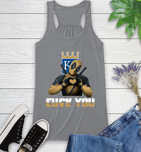 MLB Kansas City Royals Deadpool Love You Fuck You Baseball Sports Racerback Tank 4