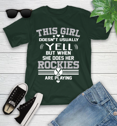 Colorado Rockies MLB Baseball I Yell When My Team Is Playing Youth T-Shirt 5