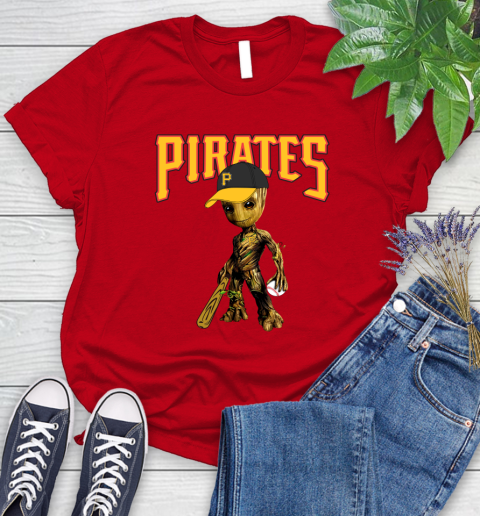 MLB Pittsburgh Pirates Groot Guardians Of The Galaxy Baseball Women's T-Shirt 9