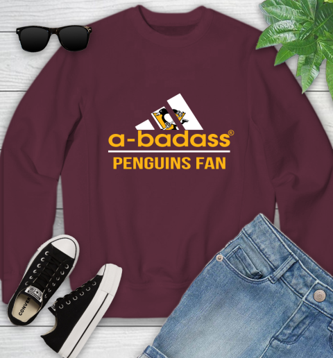 NHL A Badass Pittsburgh Penguins Fan Adidas Hockey Sports Youth Sweatshirt 4
