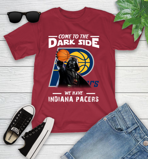 NBA Come To The Dark Side We Have Indiana Pacers Star Wars Darth Vader Basketball Youth T-Shirt 14