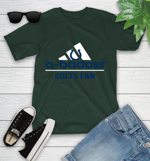NFL A Badass Indianapolis Colts Fan Adidas Football Sports Youth T-Shirt 5