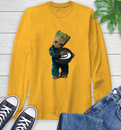 NHL Groot Guardians Of The Galaxy Hockey Sports Carolina Hurricanes Long Sleeve T-Shirt 3
