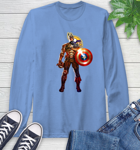 NFL Captain America Marvel Avengers Endgame Football Sports Minnesota Vikings Long Sleeve T-Shirt 11