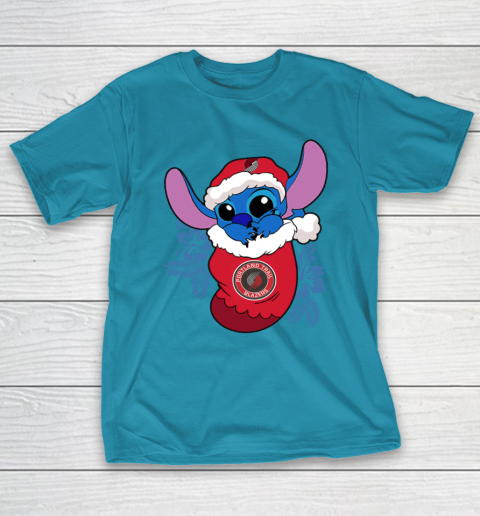 Portland Trail Blazers Christmas Stitch In The Sock Funny Disney NBA T-Shirt 8
