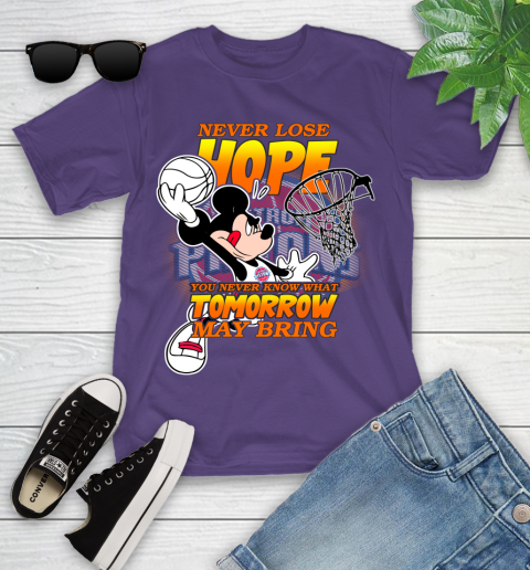 Detroit Pistons NBA Basketball Mickey Disney Never Lose Hope Youth T-Shirt 3