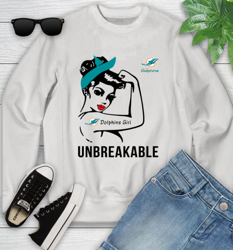 NFL Miami Dolphins Girl Unbreakable Football Sports Youth Sweatshirt