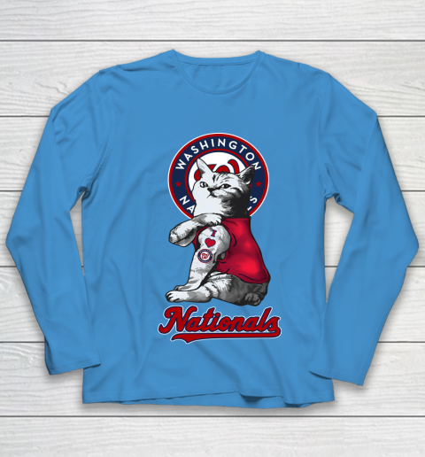 MLB Baseball My Cat Loves Washington Nationals Youth Long Sleeve 5
