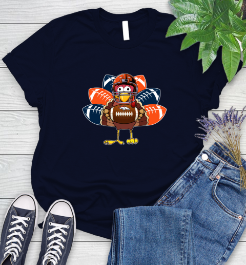 Denver Broncos Turkey Thanksgiving Day Women's T-Shirt 3