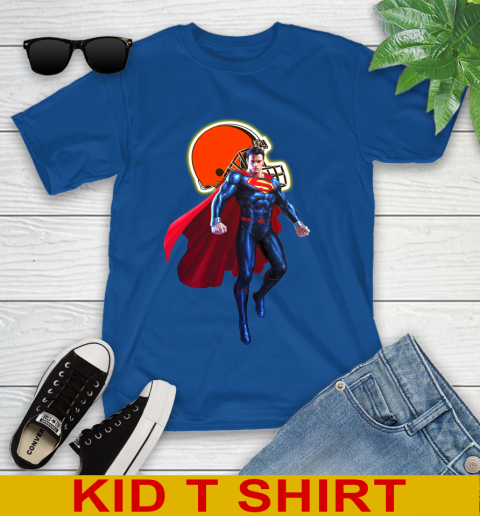NFL Superman DC Sports Football Cleveland Browns Youth T-Shirt 9