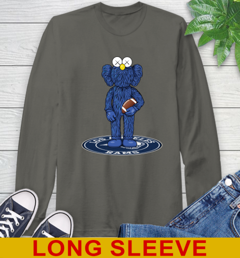 NFL Football Los Angeles Rams Kaws Bff Blue Figure Shirt Long Sleeve T-Shirt 8