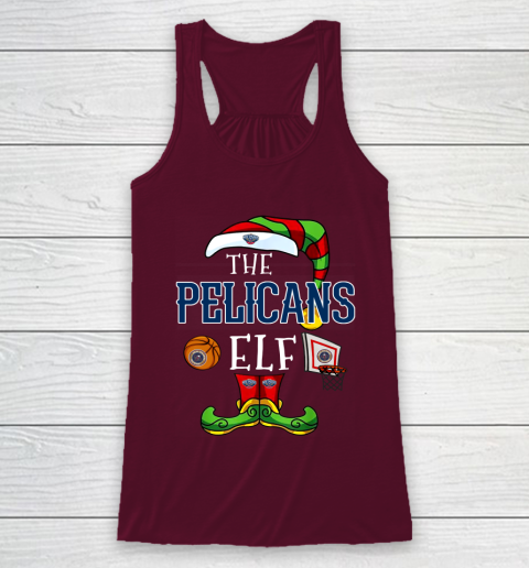 New Orleans Pelicans Christmas ELF Funny NBA Racerback Tank 2