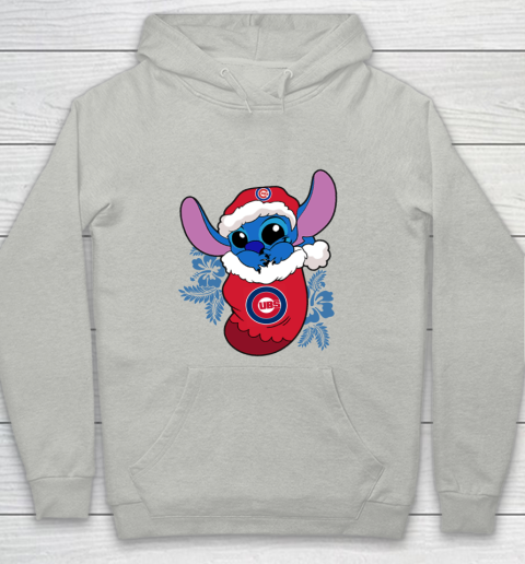 Chicago Cubs Christmas Stitch In The Sock Funny Disney MLB Youth Hoodie 2