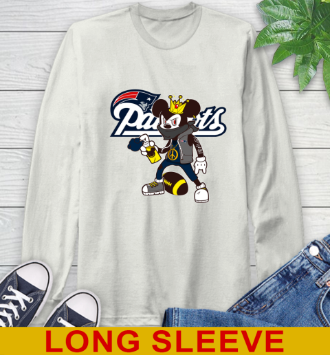 New England Patriots NFL Football Mickey Peace Sign Sports Long Sleeve T-Shirt 12