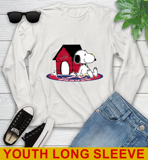MLB Baseball Atlanta Braves Snoopy The Peanuts Movie Shirt Youth Long Sleeve 12