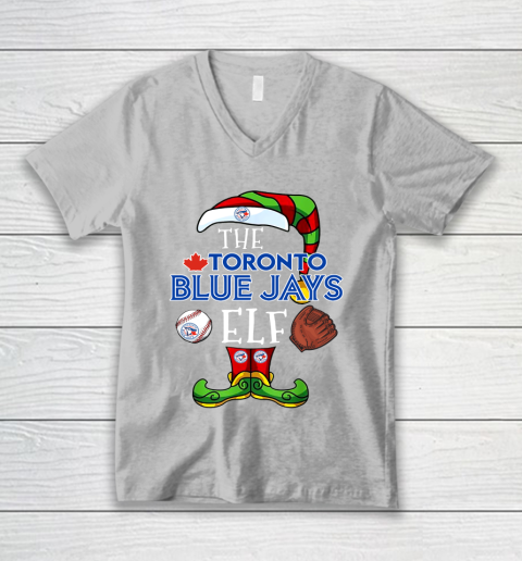 Toronto Blue Jays Christmas ELF Funny MLB V-Neck T-Shirt 3