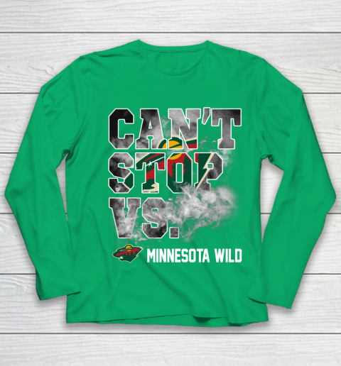 NHL Minnesota Wild Hockey Can't Stop Vs Youth Long Sleeve 4