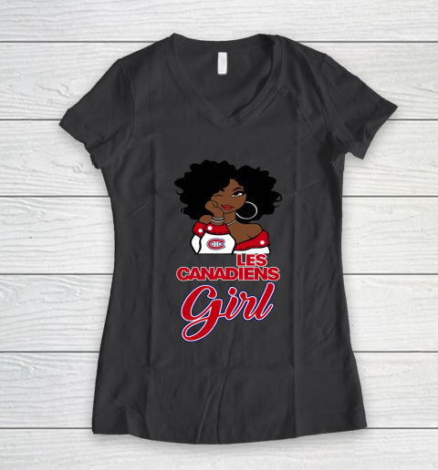 Montreal Canadiens Girl NHL Women's V-Neck T-Shirt 8