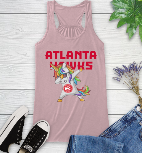 Atlanta Hawks NBA Basketball Funny Unicorn Dabbing Sports Racerback Tank 11