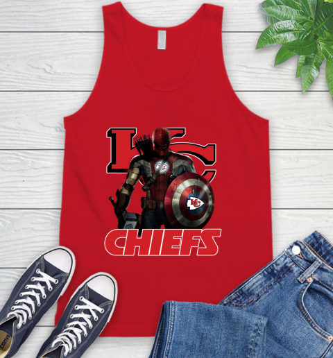 NFL Captain America Thor Spider Man Hawkeye Avengers Endgame Football Kansas City Chiefs Tank Top 6