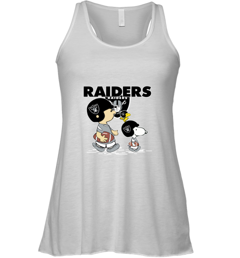 Oakland Raiders Let's Play Football Together Snoopy NFL Racerback Tank