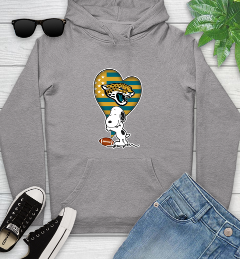 Jacksonville Jaguars NFL Football The Peanuts Movie Adorable Snoopy Youth Hoodie 6