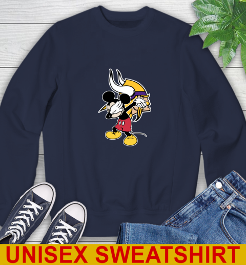 Minnesota Vikings NFL Football Dabbing Mickey Disney Sports Sweatshirt 3