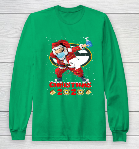 Green Bay Packers Funny Santa Claus Dabbing Christmas 2020 NFL Long Sleeve T-Shirt 4