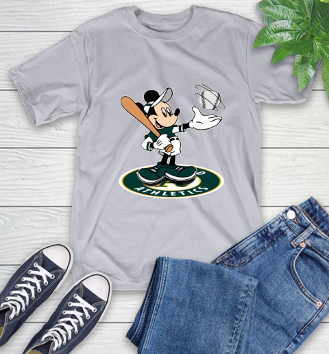 MLB Baseball Oakland Athletics Cheerful Mickey Disney Shirt T-Shirt 6