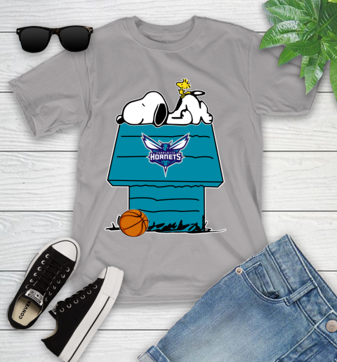 Charlotte Hornets NBA Basketball Snoopy Woodstock The Peanuts Movie Youth T-Shirt 4