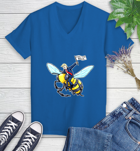 Save The Bees Donald Trump shirt Women's V-Neck T-Shirt 10
