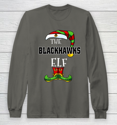 Chicago Blackhawks Christmas ELF Funny NHL Long Sleeve T-Shirt 5