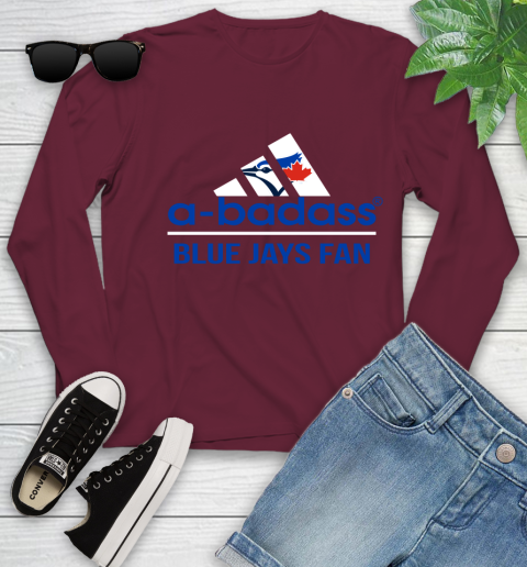 MLB A Badass Toronto Blue Jays Fan Adidas Baseball Sports Youth Long Sleeve 6