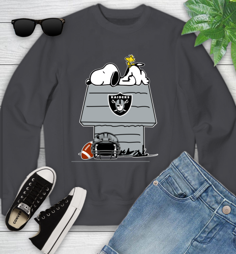 Oakland Raiders NFL Football Snoopy Woodstock The Peanuts Movie Youth  Sweatshirt