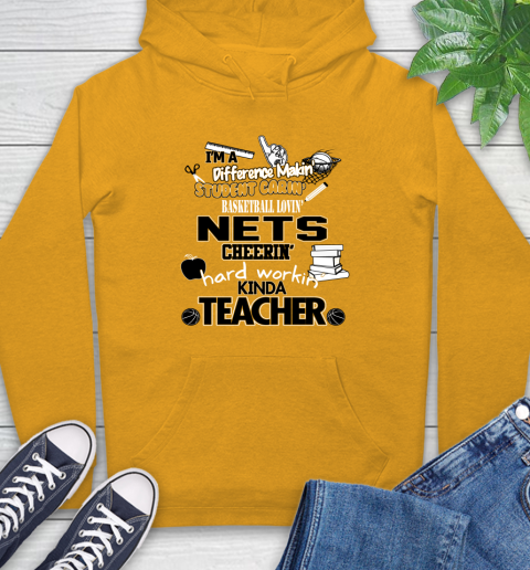 Brooklyn Nets NBA I'm A Difference Making Student Caring Basketball Loving Kinda Teacher Hoodie 2