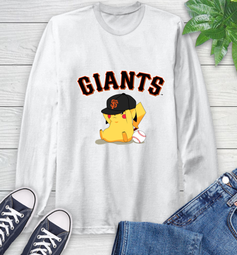MLB Pikachu Baseball Sports San Francisco Giants Long Sleeve T-Shirt