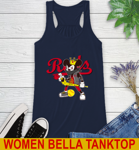 Cincinnati Reds MLB Baseball Mickey Peace Sign Sports Racerback Tank 11