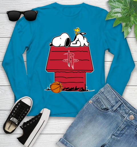 Houston Rockets NBA Basketball Snoopy Woodstock The Peanuts Movie Youth Long Sleeve 7