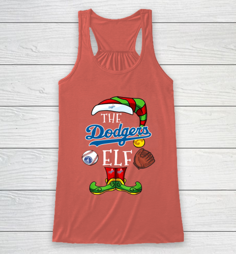 Los Angeles Dodgers Christmas ELF Funny MLB Racerback Tank 3