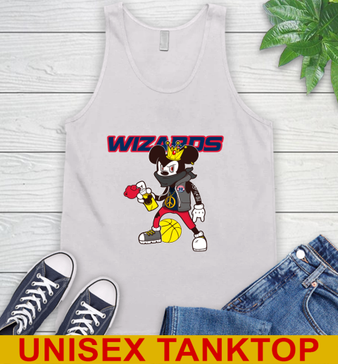 Washington Wizards NBA Basketball Mickey Peace Sign Sports Tank Top
