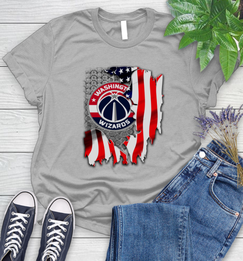 Washington Wizards NBA Basketball American Flag Women's T-Shirt 5