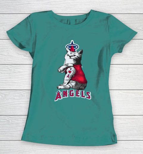 MLB Baseball My Cat Loves Los Angeles Angels Women's T-Shirt 10