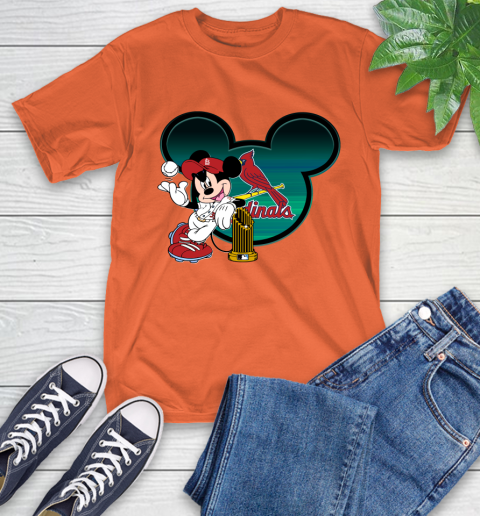 MLB St.Louis Cardinals The Commissioner's Trophy Mickey Mouse Disney T-Shirt 5