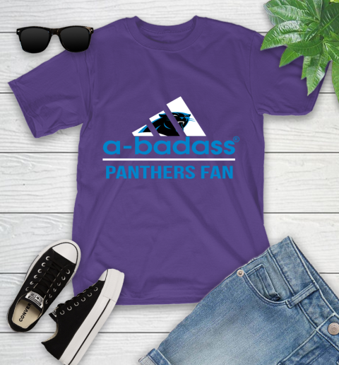 Carolina Panthers NFL Football A Badass Adidas Adoring Fan Sports Youth T-Shirt 3
