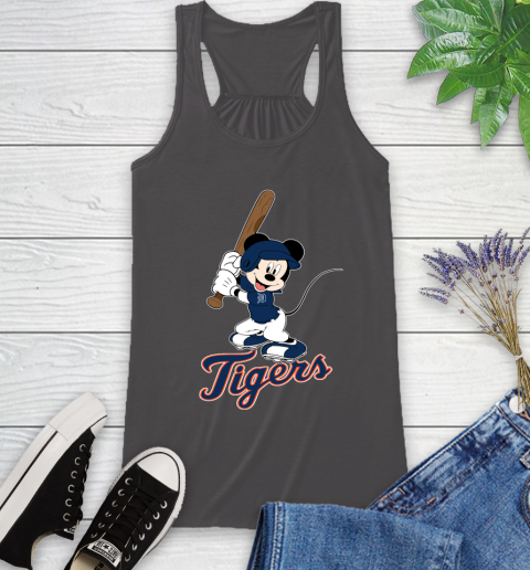 MLB Baseball Detroit Tigers Cheerful Mickey Mouse Shirt Racerback Tank 12