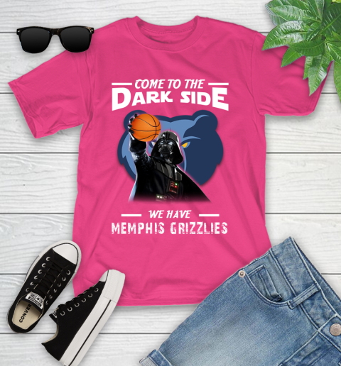 NBA Come To The Dark Side We Have Memphis Grizzlies Star Wars Darth Vader Basketball Youth T-Shirt 11